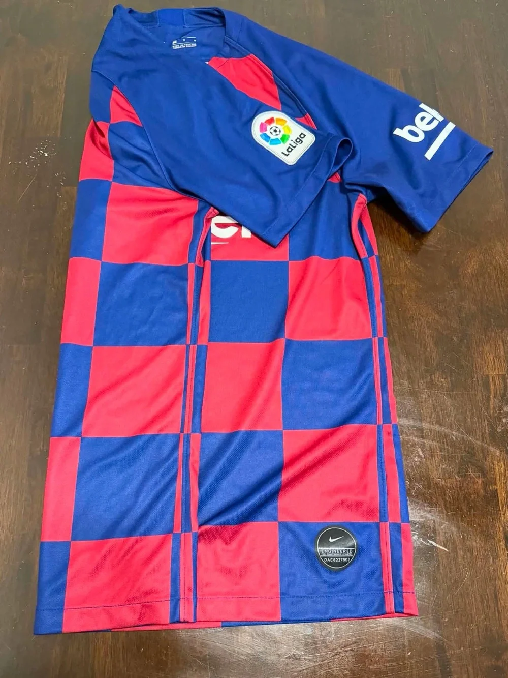 Nike FC Barcelona Checkerboard Soccer Jersey - Red & Blue